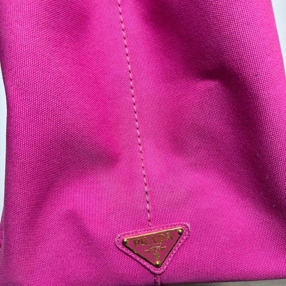 Prada Canapa Pink Extra Large Tote Bag Authentic - Picture 4 of 14